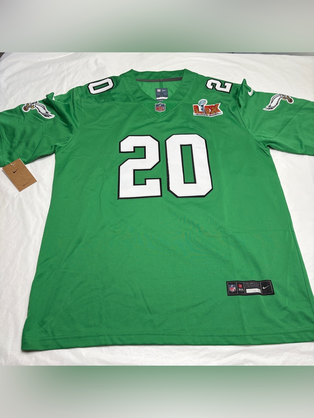 Brian Dawkins #20 Philadelphia Eagles Super Bowl LIX Jersey Green Men’s XL New